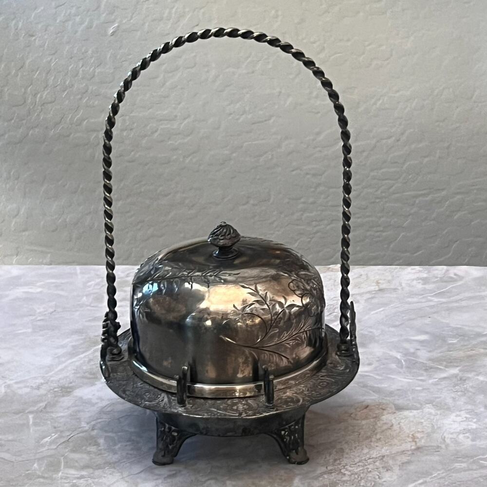 James W. Tufts Boston Quadruple Silver-Plated Dome Butter Dish - Picture 3 of 14